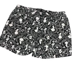 Disney Alice in wonderland black white shorts button fly size 11